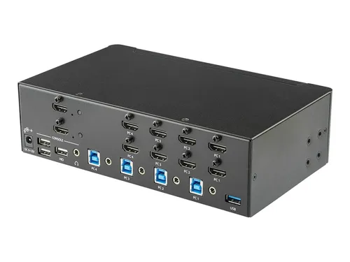 StarTech.com 4 Port HDMI KVM Switch - 4K 30Hz - KVM Switch für 4 Computer, unterstützt Dual Display und 4K 30Hz. Ideal für effizientes Multitasking in Serverräumen oder Büros.