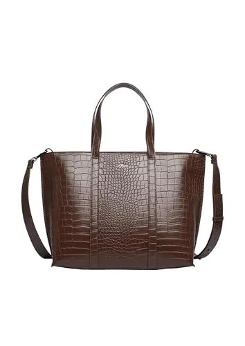 s.Oliver Shopper Dark Brown - Vielseitige Handtasche in Dunkelbraun - Stylische Handtasche mit geräumigem Hauptfach, praktischen Fächern und verstellbarem Schulterriemen. Ideal für Brunch oder Stadtbummel, immer alles griffbereit!