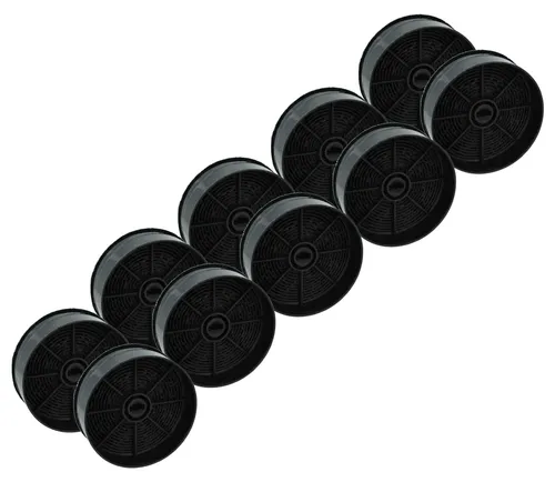 vhbw 10x Aktivkohlefilter Ersatz für FABER F23, 112.0556.527, F21, 112.0506.172 für Dunstabzugshaube - 12,4 cm
