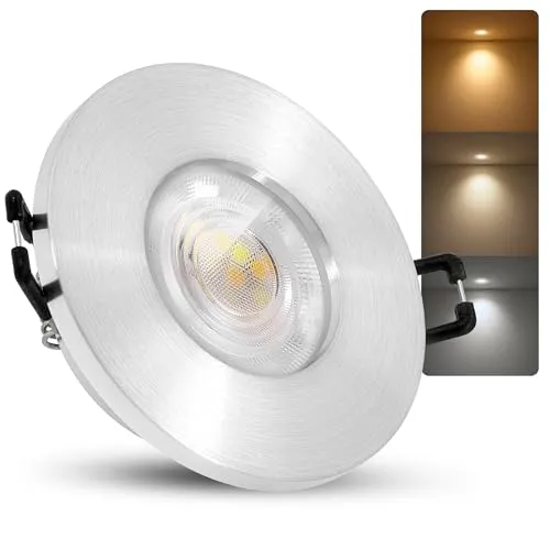 Produktbild linovum inovum ISASO Einbaustrahler LED rund flach gebürstet silber IP65