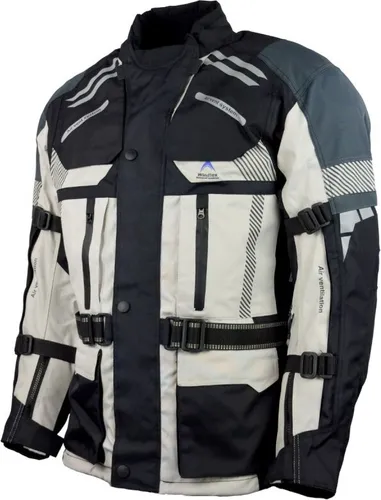 Roleff RO775 Motorradjacke – Beige-Schwarz-Grau, wasserdicht & atmungsaktiv
