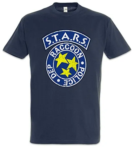 Urban Backwoods Vintage S.T.A.R.S. Logo Herren T-Shirt Blau Größe XL