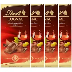 Lindt Cognac Vollmilch mit einer feinen Zuckerkruste 100g 4er Pack