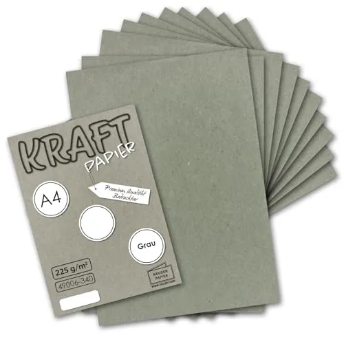 25x Vintage Kraftpapier in Grau in grau von NEUSER PAPIER