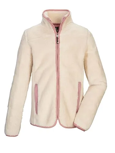 killtec KOW 242 Grls Fleece Jacket ecru (00103) 164 - Kuschelige Sherpajacke für Kinder, ideal für kalte Herbst- und Wintertage mit Stehkragen, elastischen Bündchen und praktischen Taschen für hohen Tragekomfort.