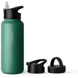 Vinsun Isolierflasche Edelstahl Trinkflasche 1l - Thermobehälter, BPA-frei und auslaufsicher, ideal für unterwegs und hält Getränke lange warm oder kalt.