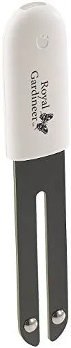 Royal Gardineer 4in1-Pflanzensensor mit Bluetooth - Bodenmessgeräte für Zimmer- und Balkon-Pflanzen, überwacht Lichteinfall, Temperatur, Feuchtigkeit und Nährstoffe mit 1 Jahr Laufzeit und riesiger Pflanzen-Datenbank.