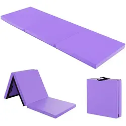 Costway Übungsmatte Lila 60x180 cm – Vielseitige Fitnessmatte für Zuhause - Entdecken Sie die praktische 3-fach klappbare Übungsmatte für Sport & Fitness! Ergonomisches Design und hochwertige Materialien sorgen für optimalen Komfort und Langlebigkeit. Ideal für Yoga, Sit-ups und mehr!