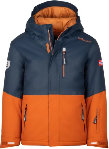Trollkids Kids Hallingdal Jacket night sky/cinnamon - Größe 164 - Ideal für den Winter: Die Kids Hallingdal Jacket von Trollkids bietet Wärme und Wasserdichtigkeit. Perfekt für Abenteuer im Schnee mit praktischen Daumenschlaufen und Schneefang.