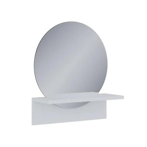 Vicco Badezimmerspiegel Elyra, 40 x 47,5 cm mit Ablage in Weiß - Eleganter Hängespiegel mit praktischer Ablage für Ihre Essentials. Ideal für Bad, Flur oder Schlafzimmer – modern und funktional!
