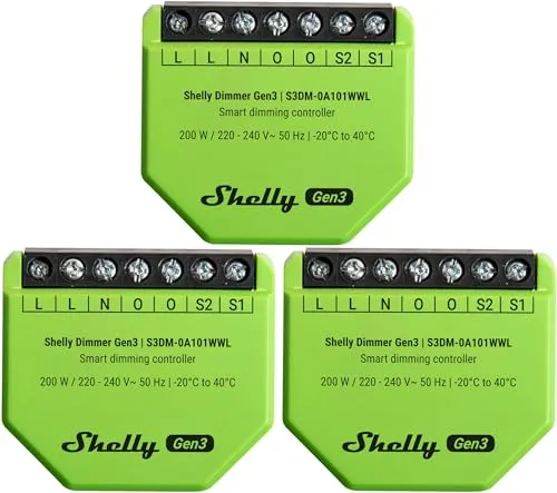 SHELLY Unterputz-Dimmer Gen3, 3 Stück in grün von Shelly
