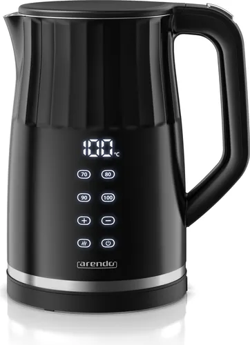 Arendo Wasserkocher mit Temperatureinstellung 40°-100°C - Wasserkocher mit 1,7 l Fassungsvermögen und Doppelwand-Design für optimale Isolierung. Wählen Sie Ihre Wunschtemperatur in 5°C-Schritten und genießen Sie eine Warmhaltefunktion für bis zu 120 Minuten.