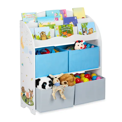 Kinderregal Spielzeugregal - Praktisches Aufbewahrungsregal für das Kinderzimmer - Regale & Aufbewahrung - Mit 3 Fächern und einer Höhe von 98 cm bietet dieses weiße Regal viel Platz für Spielzeug und Bücher im Kinderzimmer.