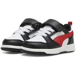 PUMA Kinder Rebound V6 Lo Sneakers 24 - Sneaker aus mindestens 20 % recycelten Materialien, hoher Tragekomfort und robuste Konstruktion, ideal für die ersten Schritte von Kleinkindern.