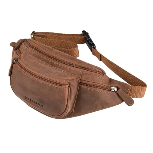 STILORD 'Eliah' Vintage Gürteltasche aus Leder - Unisex Bauchtasche in Dunkelbraun - Mode-Hüfttaschen | Echtleder Bauchtasche mit 5 Fächern, ideal für Reisen und Outdoor-Aktivitäten | Perfekt für Smartphones bis 4,5 Zoll und 7 Zoll Tablets, stilvoll und funktional.