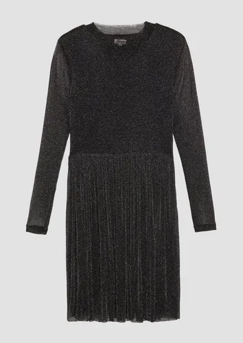 s.Oliver Minikleid Kleid Feines Glitzer-Mesh-Kleid mit transparenten Ärmeln
