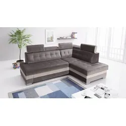 Robin Paris Ecksofa mit Schlaffunktion Bettkasten 5 Verstellbare Kopfstützen Sofa L-Form Schlafsofa Freistehende Eckcouch Schlafcouch Wohnzimmerm...