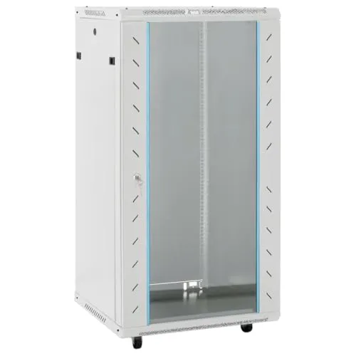 vidaXL 22U Netzwerkschrank IP20 Grau 60x60x120 cm - Computer- & Server-Racks mit robuster Konstruktion aus kaltgewalztem Stahl, abschließbarer Fronttür für maximale Sicherheit und einfache Wartung durch abnehmbare Seitenteile.