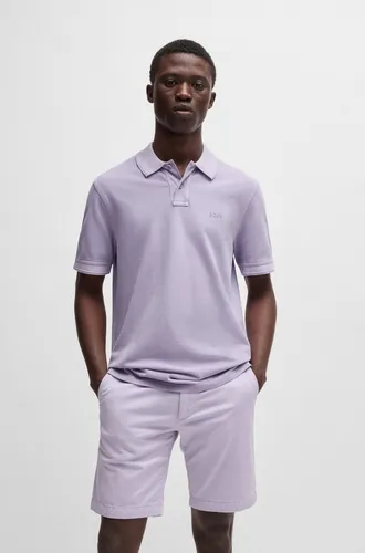 BOSS Poloshirt in Flieder (1-tlg) - Stylisches Poloshirt aus 100% Baumwolle im Casual-Stil, ideal für entspannte Anlässe. Regular Fit und Kurzarm sorgen für optimalen Tragekomfort.