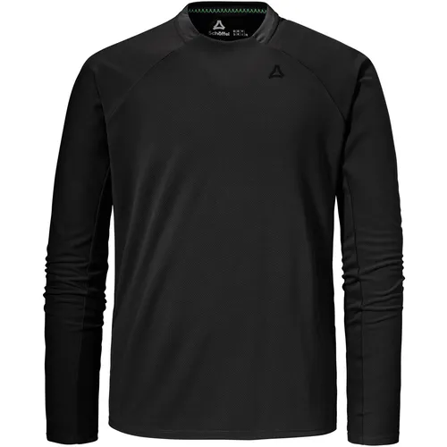 Schöffel Longsleeve Style Enixa Men schwarz (9990) 52 - Bequemes Longsleeve für Herren, ideal zum Wandern. Hergestellt aus 100% Polyester, pflegeleicht und angenehm zu tragen. Perfekt für Outdoor-Aktivitäten.