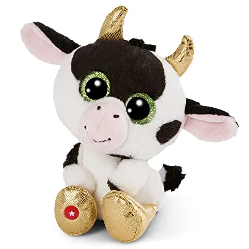 NICI Glubschis: Das Original – Glubschis Kuh Moolon 15cm – Kuscheltier Kuh mit großen Augen – Flauschiges Plüschtier mit Glitzeraugen – Schmusetier für Kuscheltierliebhaber