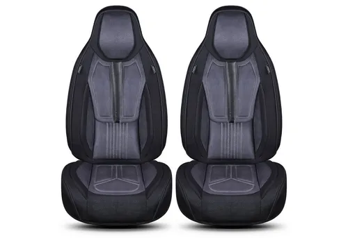 BREMER SITZBEZÜGE Autositzbezug für VW Golf 4 Bj 1997-06 (DS6), Set, 2-tlg., Schonbezüge Sitzbezüge Fahrer und Beifahrer, in Schwarz/Grau