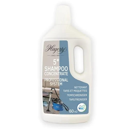 Hagerty Teppichreiniger 1L Shampoo Concentrate I Teppichshampoo für Waschsauger zum Entfernen von Flecken und Gerüchen I Hochwirksames Polsterreiniger Konzentrat zur porentiefen Reinigung