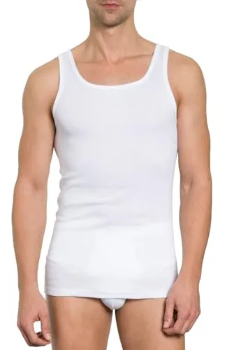 HAASIS Bodywear, Herren Unterhemd 5er Pack, GOTS Zertifiziert, Feinripp, Reine Bio Baumwolle, Made in Europe, Größe:2XL, Farbe:weiß