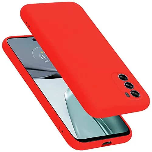 Cadorabo Hülle kompatibel mit Motorola Moto G62 5G Hülle Silikon Handyhülle für Moto G62 5G Case aus flüssigem Silikon- Kratzfeste und stoßfeste dünne TPU Schutzhülle - Liquid ROT