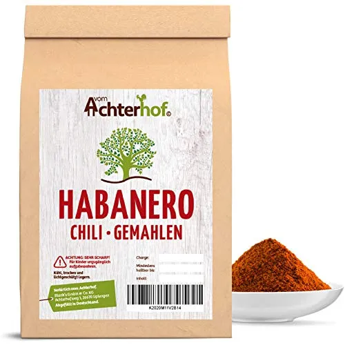 Habanero Chili Pulver EXTREM SCHARF 280-300.000 Scoville Schärfegrad 10 ! Die schärfste Chili der Welt 100 g