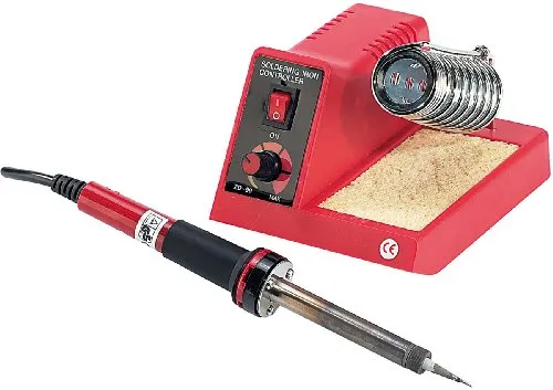 Profi Lötstation Komplettset - Lötkolben mit 5 Spitzen - Lötgeräte für Einsteiger und Heimwerker • Stufenloser Temperatur-Regler von 150 bis 480 °C • Ergonomischer Griff für komfortable Handhabung