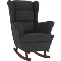 vidaXL Schaukelstuhl mit Massivholz-Gummibeinen - Schaukelstuhl aus hochwertigem Samt und massivem Gummibaumholz, bietet optimalen Komfort und stilvolles Design für Ihr Zuhause.