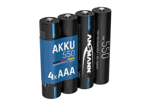 ANSMANN AG Akku Micro AAA, 550mAh NI-MH 1,2V, 4 Stück Akku 550 mAh (1.2 V)