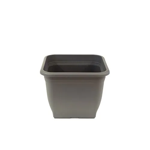 greemotion Pflanzkübel Pia Anthrazit-Grau - Blumentopf 19x19cm - 3L Blumenkübel eckig - Übertopf UV-beständiger Kunststoff - Pflanztopf frostsicher - Pflanzgefäß mit Bodenlöchern - Pflanzen-Zubehör