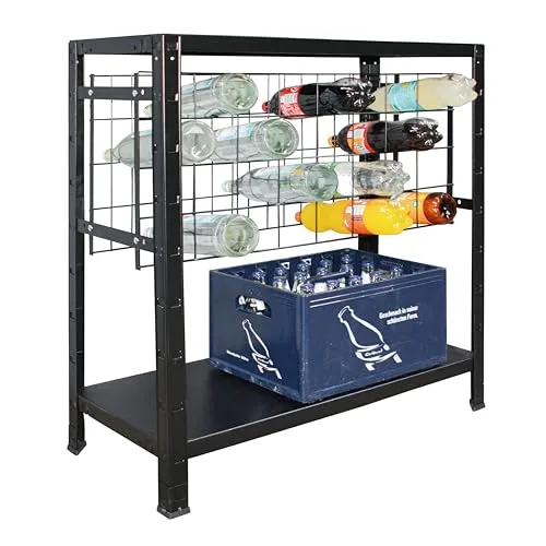 SCHULTE Regalwelt Weinregal für 32 Flaschen, schwarz - Hochwertiges Weinregal für bis zu 32 Flaschen, made in Germany. Robuste Konstruktion und stilvolles Design, ideal für Küche oder Keller.