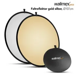 walimex pro Faltreflektor gold/silber, Ø107cm