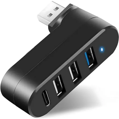 4-Port USB 3.0 Hub mit 90°/180° drehbaren Anschlüssen