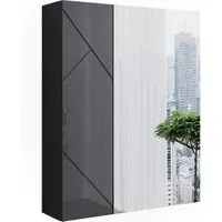 Vicco Badezimmerspiegelschrank Irma 60 x 75 cm - Eleganter Spiegelschrank in Anthrazit Hochglanz mit integriertem Spiegel und praktischem Stauraum für Pflegeprodukte – ein Must-Have für Ihr Badezimmer!