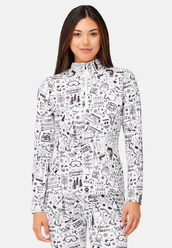 Krimson Klover Langarmshirt Graffiti Top Weiß XL - Stylisches Langarmshirt in Weiß aus hochwertigem Polyester-Elasthan-Mix. Perfekt für lässige Looks und komfortable Passform. Ideal für jeden Tag, einfach zu pflegen.