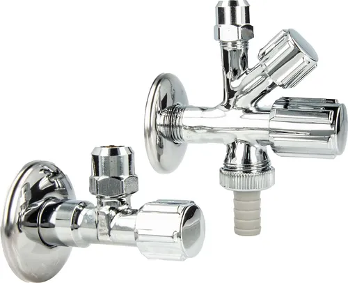 tecuro Kombi-Set, Eckventil & WAS-Ventil 1/2 Zoll (nicht selbstdichtend) mit Formgriff