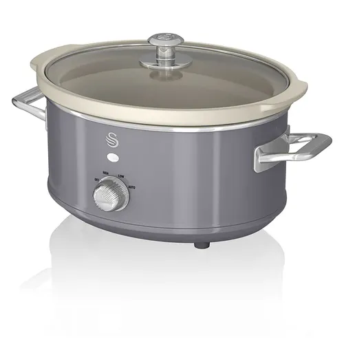 Swan Retro SF17021GRNEU Slow Cooker 3,5L in grau von SWAN