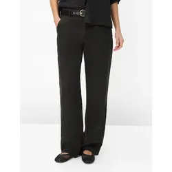 Brax Damen Palazzohose Style MAINE BLACK, Größe 42 – Elegante Leinenhose - Stylische Palazzohose im Wide Leg Schnitt, ideal für lässige und elegante Outfits. Leicht und bequem, perfekt für warme Tage.