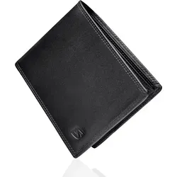 SERASAR Leder Geldbeutel für Männer mit RFID Schutz - Herren-Geldbörse aus schwarzem Nappaleder mit 12 Kartenfächern und RFID-Schutz. Ideal als Geschenk in exklusiver Geschenkschachtel – perfekt für jeden Anlass!
