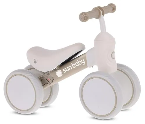 sun baby Kinder Laufrad ab 1 Jahr PetitRide, max. 25 kg, Baby Lauflernrad für Mädchen & Jungen mit Stahlrahmen, Eva-Schaumräder, Schaumsattel, max. 25 kg - Beige