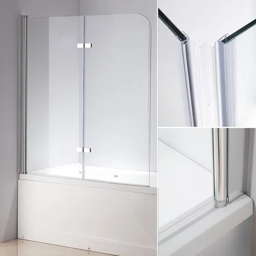 Feel2Home Badewannenaufsatz Duschabtrennung aus Glas 140x120cm