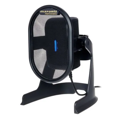 Marantz Professional UMPIRE Desktop-USB-Kondensatormikrofon - Mikrofone - Hochwertiges USB-Kondensatormikrofon mit 48kHz/16-Bit-Auflösung, ideal für Podcaster und Gamer, inkl. Pop-Filter und robuster Metallhalterung.