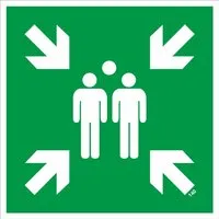Warn- und Hinweisschild Sammelplatz-Zeichen 14,8 cm x 14,8 cm PST