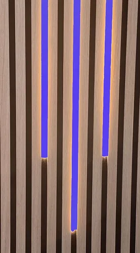 XENON LED Dekolicht 2271 LED ALU Leuchte - Gasmelder mit moderner LED-Beleuchtung für Akustik-Holz-Paneele. Einfache Montage und energieeffizient, ideal für stilvolle Raumgestaltung.