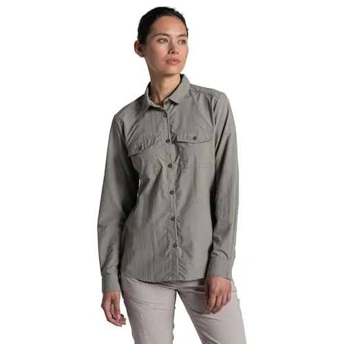 Craghoppers Damen NosiLife Loukkos Langarmshirt - Praktisches Langarmshirt mit NosiLife-Technologie für Insektenschutz. Ideal für Reisen und Wanderungen, atmungsaktiv und schnelltrocknend für optimalen Komfort.