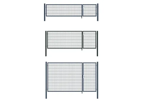 Aileenstore Gartentor Border, Breite 350 cm, Höhe 80 cm, anpassbar, Anthrazit